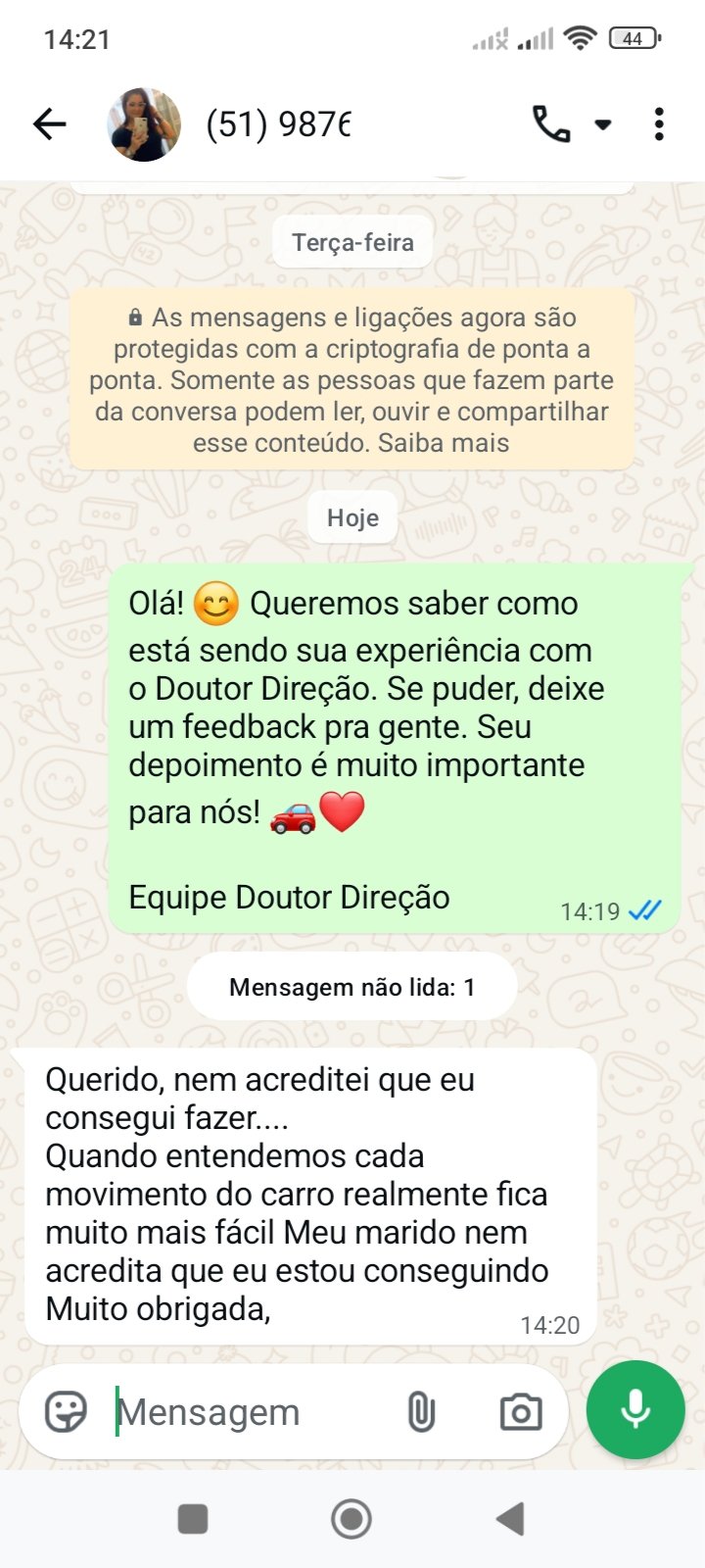 Depoimento de aluno do Doutor Direção